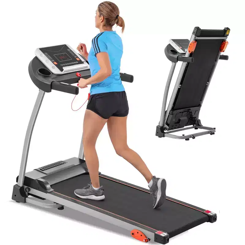 Easy Folding Treadmill for Home Use, 2.5HP Electric Running, Jogging & Walking Machine with Device Holder & Pulse Sensor, 3-Level Incline Adjustable