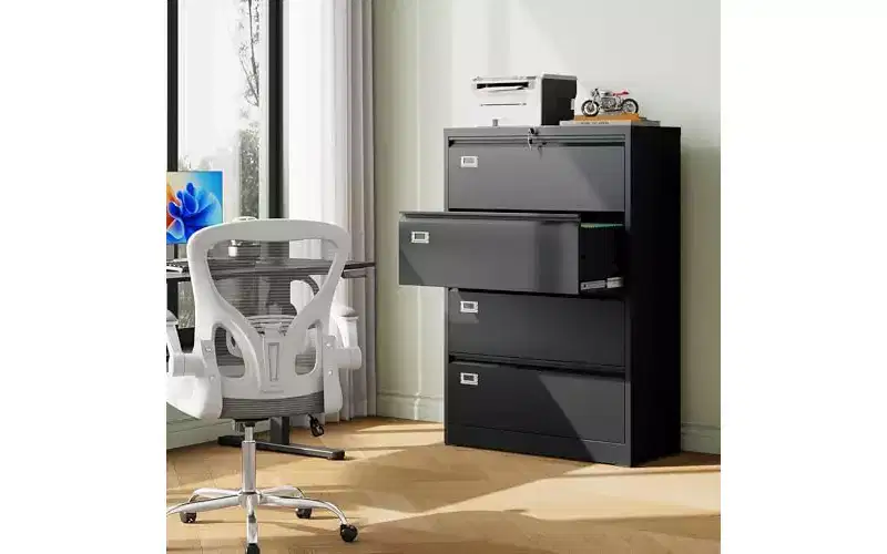 4 Drawer Lateral File Cabinet with Lock, Metal Filing Cabinets for Home Office