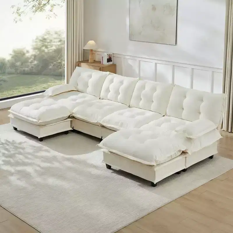 GDFStudio Havenridge Modular 138 U Chenille Sectional Sofa