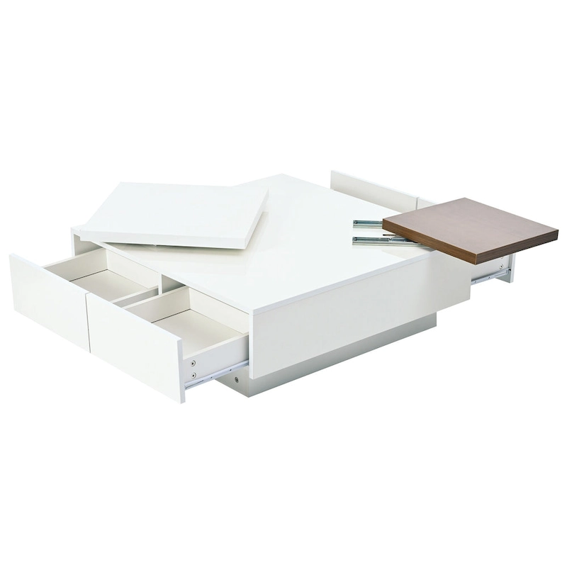 Square Wood Coffee Table with High Gloss finish