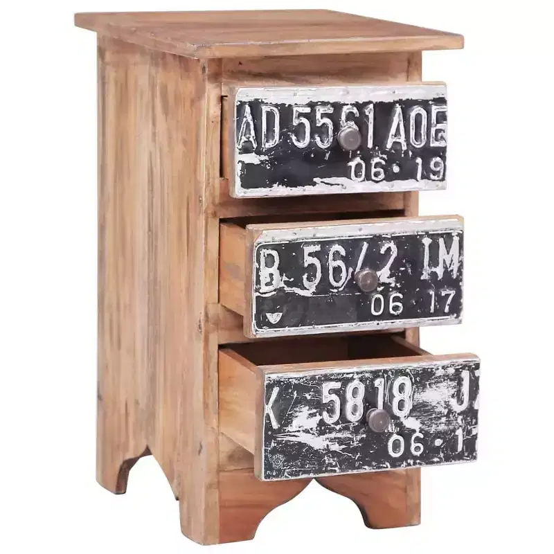 Bedside Cabinet 11.8x11.8x20.1 Solid Mahogany Wood