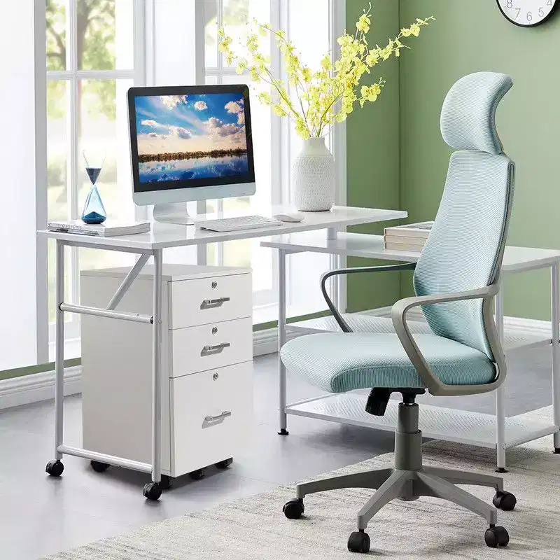 Karl Home 3-Drawer White MDF 19.69in. W Vertical File Cabinet