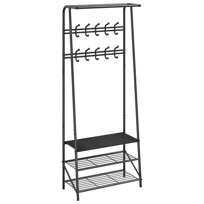 Coat Rack Shoe Bench with 5 /6 /10 Hooks