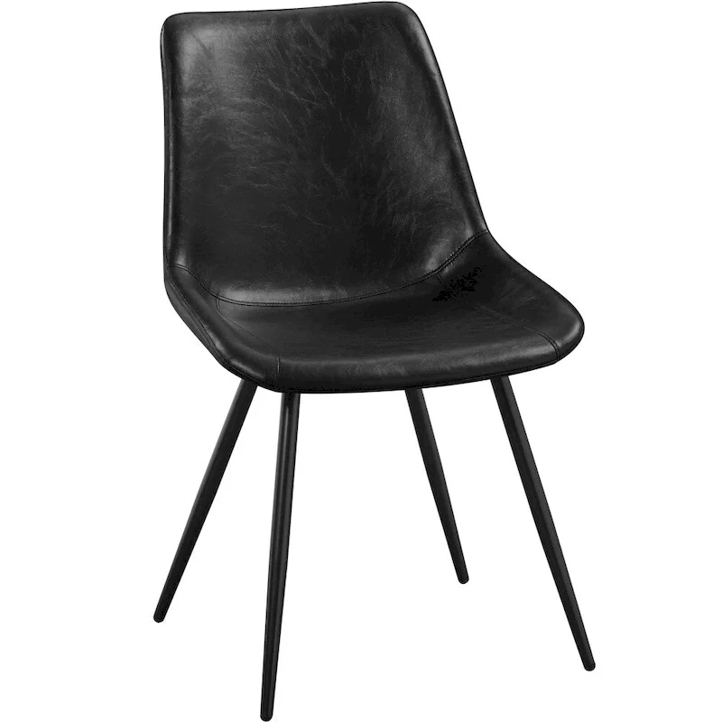 Faux Leather Dining Chairs With Metal Legs