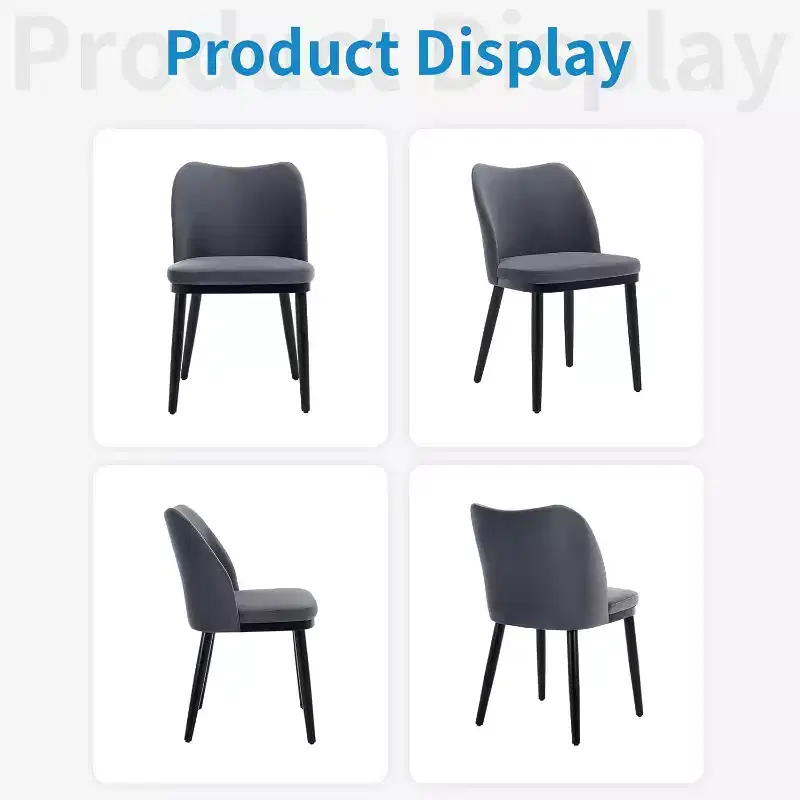 Upholstered Dining Chairs Set of 2, Velvet Fabric Kitchen Chairs with Curved Wingback and Wooden Legs for Living Room Bedroom, Grey