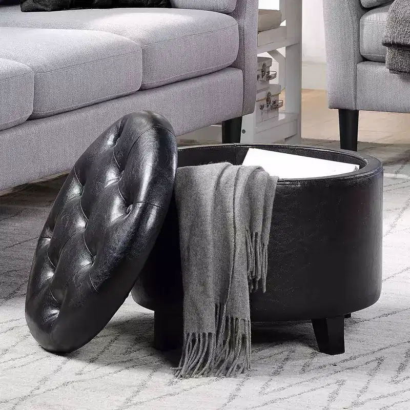 Breighton Home Designs4Comfort Round Storage Ottoman