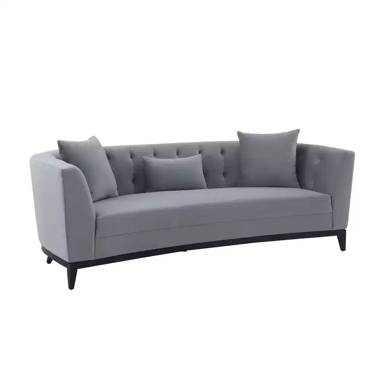 Melange Velvet Sofa Gray - Armen Living