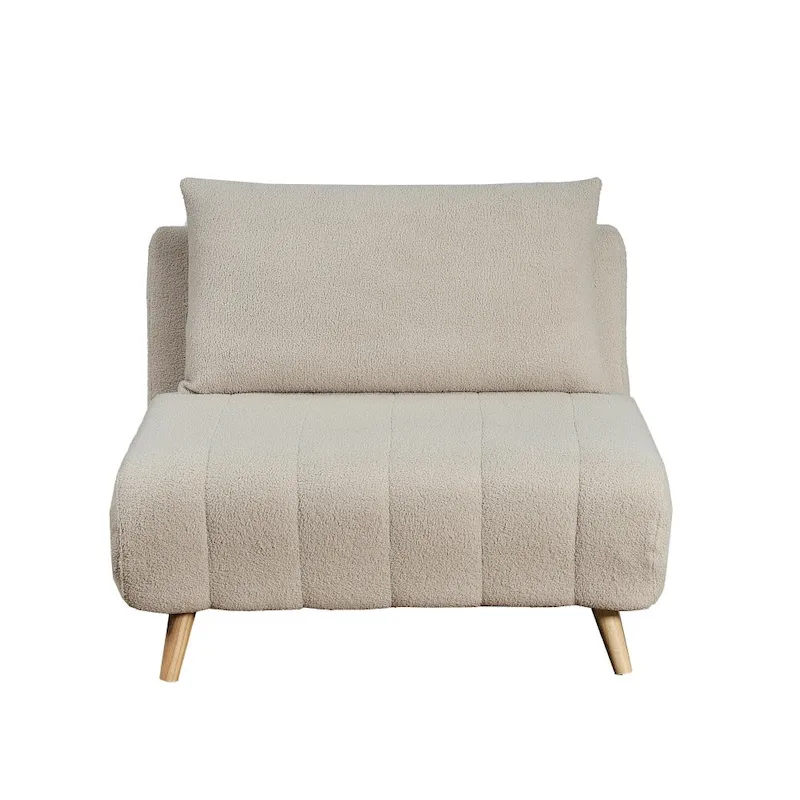 Foldable Sleep Chair with Hideaway Legs and Backrest Pillow - 75.5D x 41W x 30H