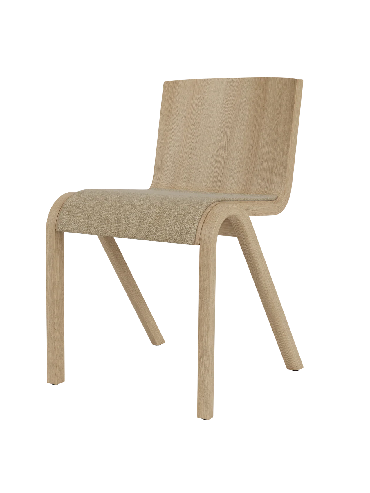 Cantilevered Dining Chair, Upholstered Seat ¨C Oak Veneer, Stackable