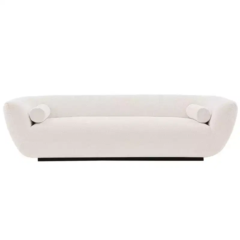 96.46 Ulka Contemporary Boucle Upholstered Sofa with Pillows - Manhattan Comfort