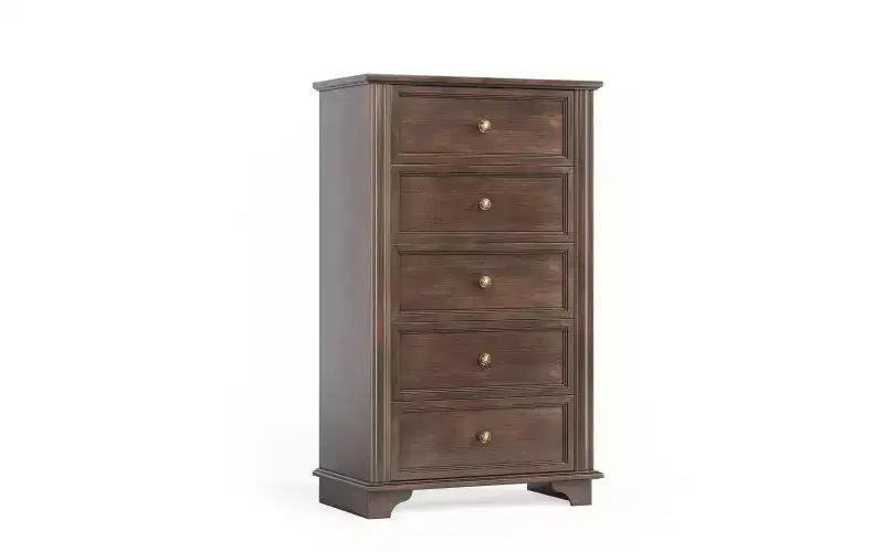 Karl Home 5-Drawer Brown MDF (Medium-Density Fiberboard) 28.74in. W Chest of Drawer