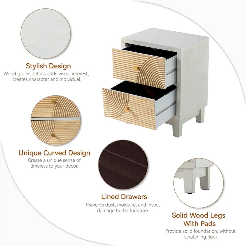 3-Drawer Farmhouse Dresser with Handicraft Wood Ring Motif