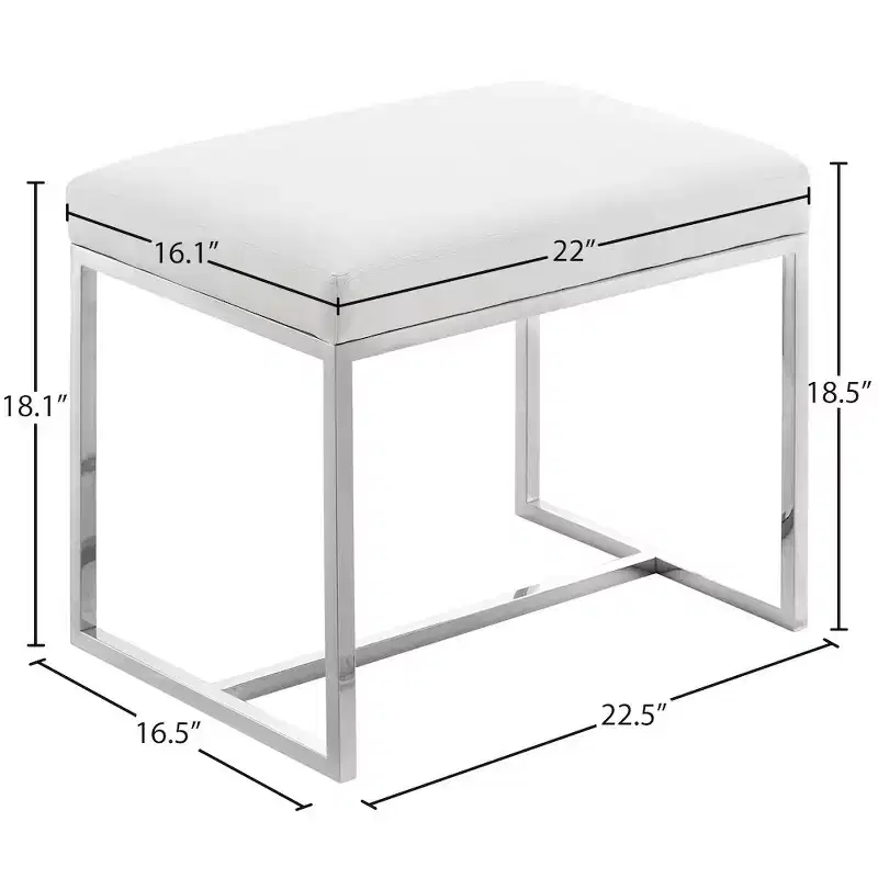 Monroe Chrome Ottoman / Stool