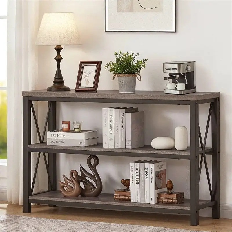 3-Tier Console Table with Open Shelves, 47.24
