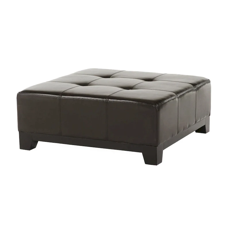 Espresso Bonded Leather Ottoman
