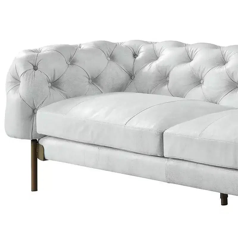 Ragle 96" Sofas Vintage White Top Grain Leather - Acme Furniture