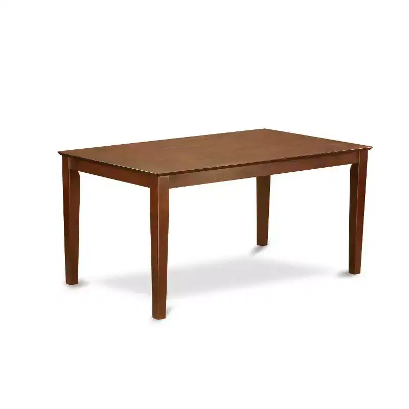 5-Piece Mahogany Finish Solid Wood Top-Rectangular Upholstered Dining Room Set- Seats-4
