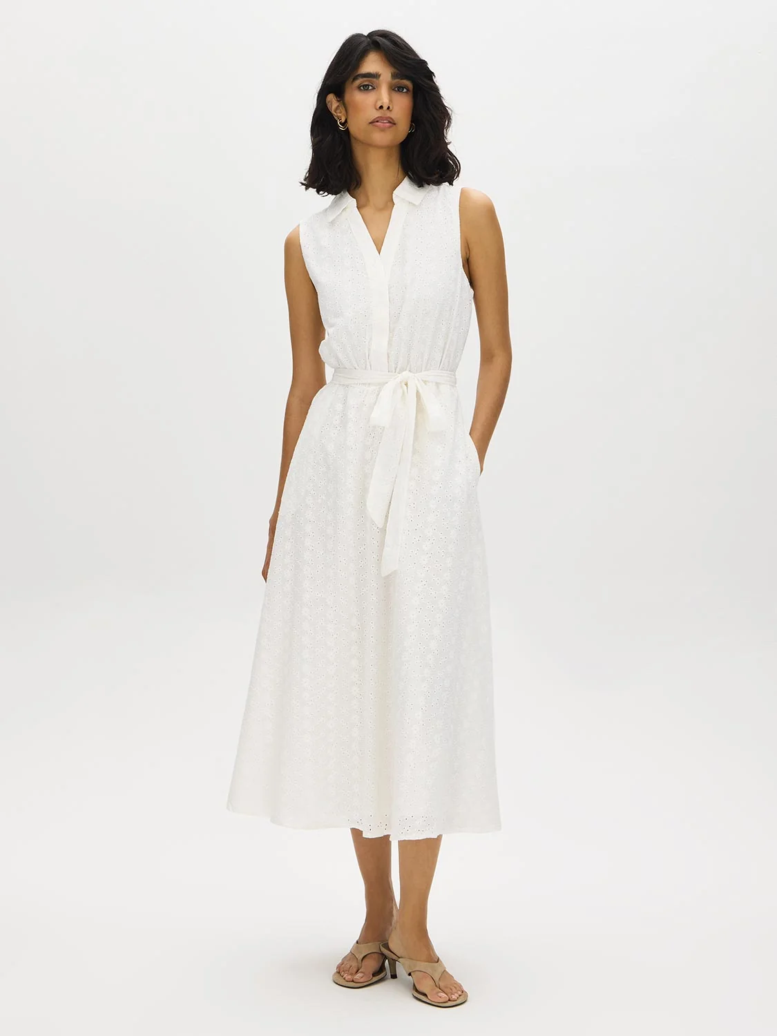 Cotton Eyelet Midi Dress