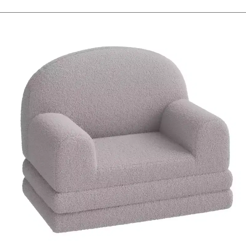 2-in-1 Foldable Toddler Sofa to Lounger, Foam Chair for Kids Ages 2–8