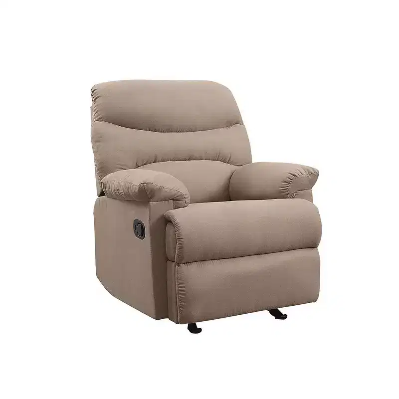 Motion Glider Recliner, Light Brown Microfiber