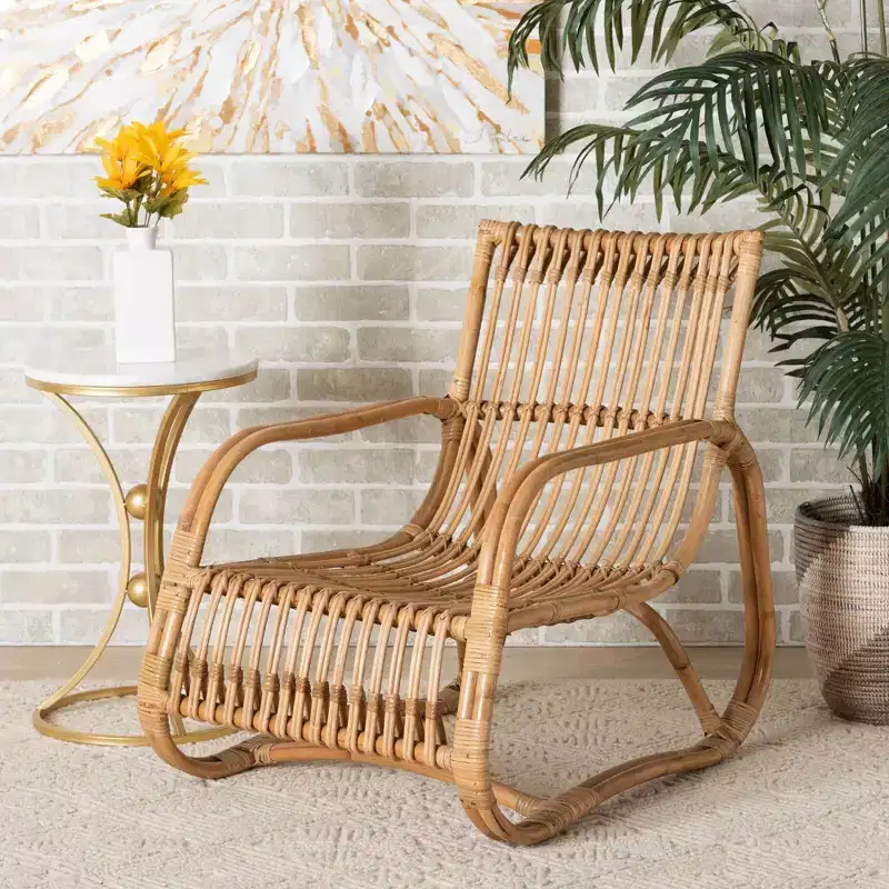 Blanca Natural Rattan Accent Chair Brown - bali & pari
