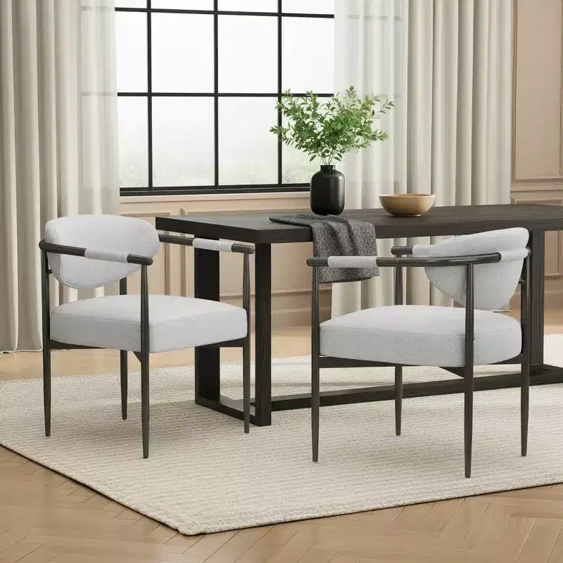 Christopher Knight Home Moriel Modern Upholstered Dining Chairs with Curved Backrest (Set of 2)