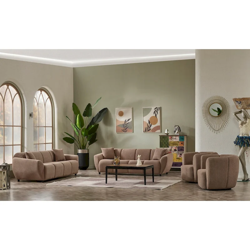 Relaxio 4 Pieces Living Room Sets 2 Sofa 2 Chair