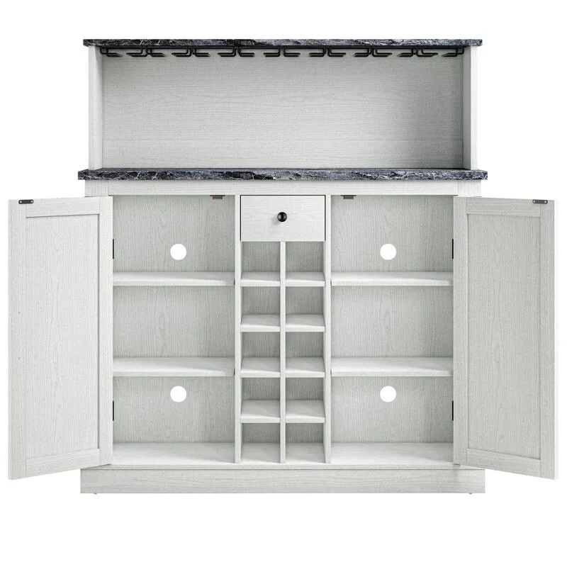 47 in. Farm Style Wood Buffet Bar Cabinet