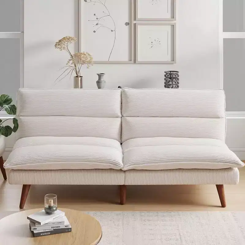 67 Corduroy Convertible Futon Sofa Bed, 3-in-1 Recliner Sofa for Small Spaces, Compact Sofa Bed for Apartment, Guest Room