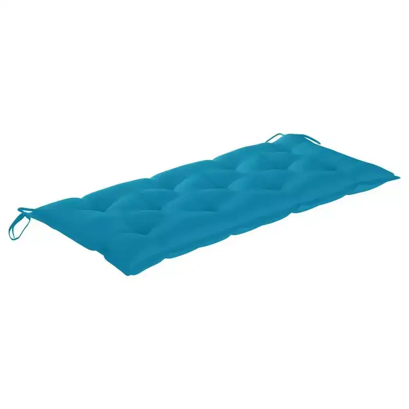 vidaXL Garden Bench Light Blue Cushion Bamboo, Polyester 46.5 in