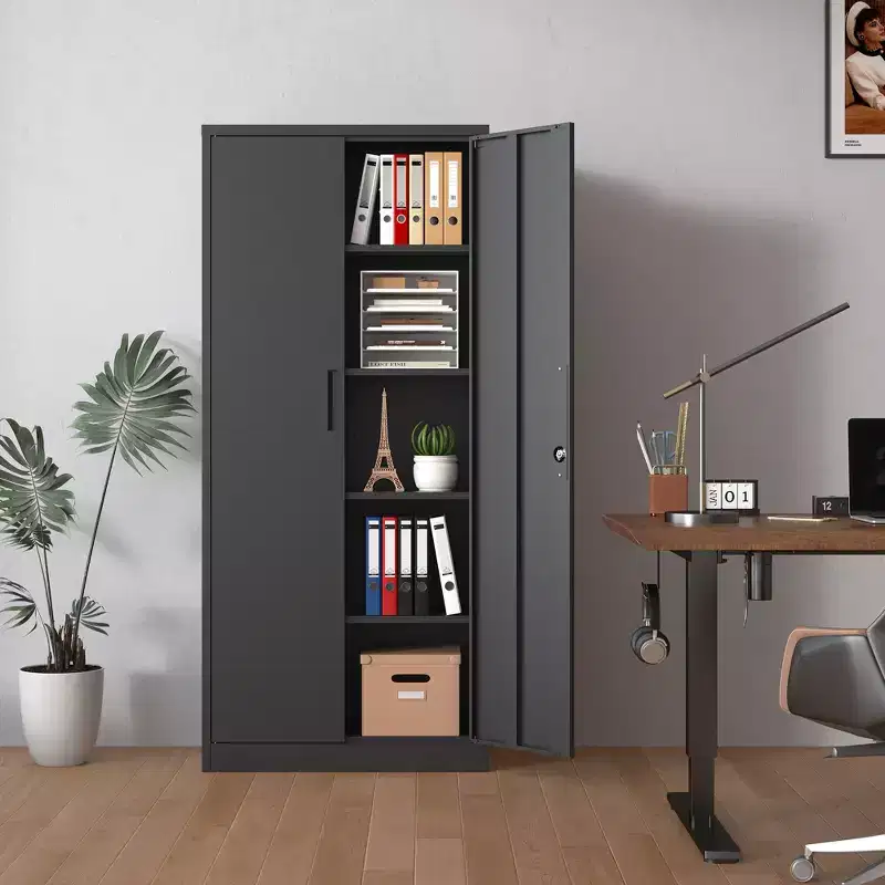 72H Metal Garage Storage Cabinet, Tool Steel Locking Cabinet, Tall Cabinets for Garage Storage Systems Lockable File Cabinet