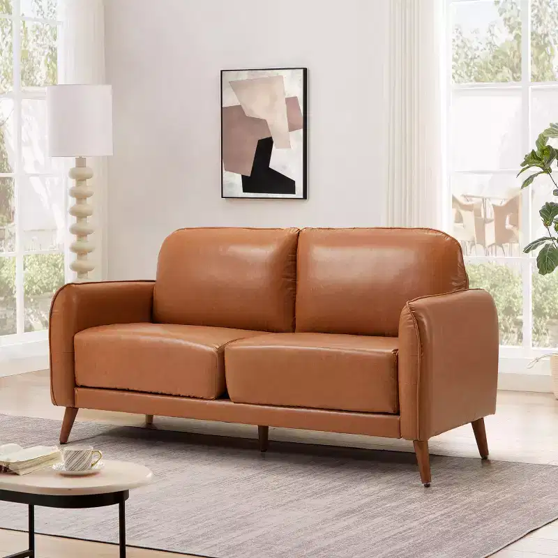 EROMMY 65 PU Loveseat Sofa,Upholstered Loveseat Couch With Comfy Deep Seat,Comfortable And Stylish Two-Seater,Elegant Sofa For Apartments, Studios