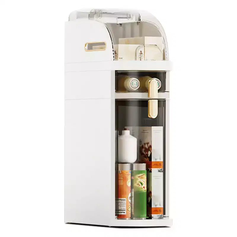 Slim Bathroom Storage Cabinet with Drawers & Tissue Box, Narrow Rolling Tower Cart