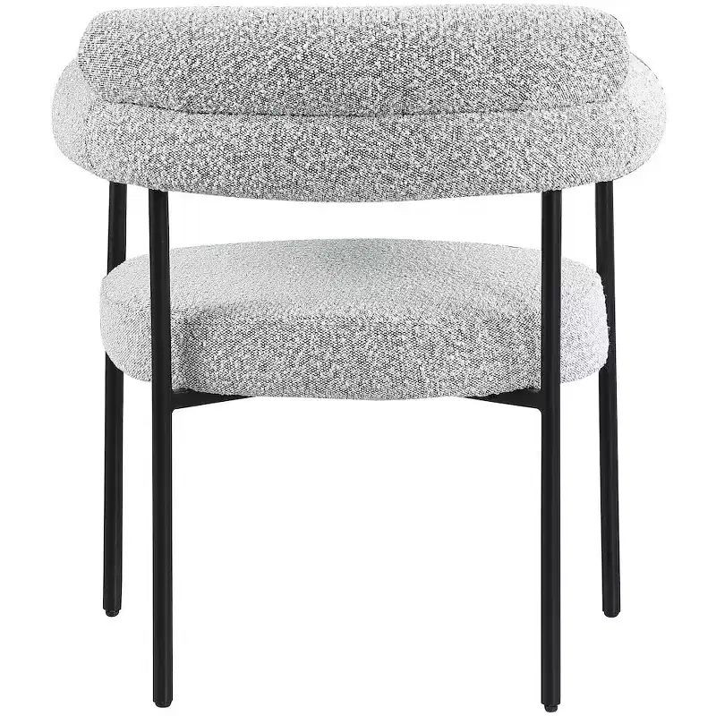 Meridian Furniture,Blake Grey Boucle Fabric Dining Chair, Set of 2