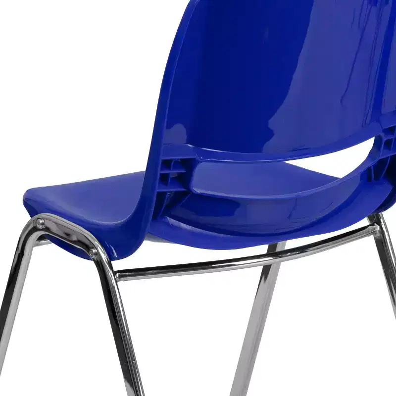4-Pack Ergonomic Shell Stack Chair with Chrome Frame, 880 lb Capacity, 18