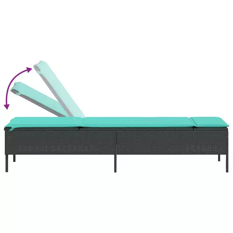 vidaXL Patio Sun Lounger Set PE rattan Extra Long Removable Covers