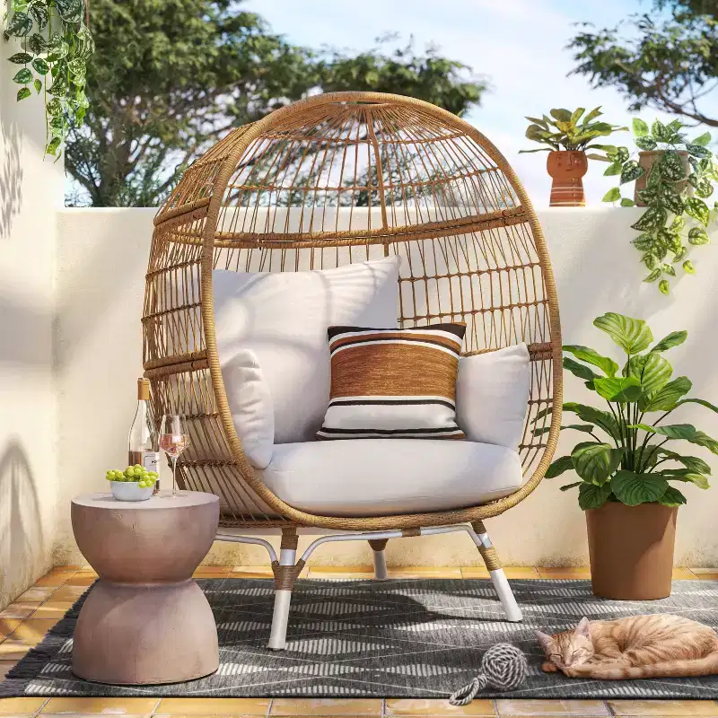 Steel Southport Rust Resistant Outdoor Patio Egg Chair Black - Threshold™