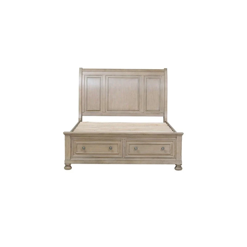 3 Piece Gray Modern Sleigh Storage Platform
