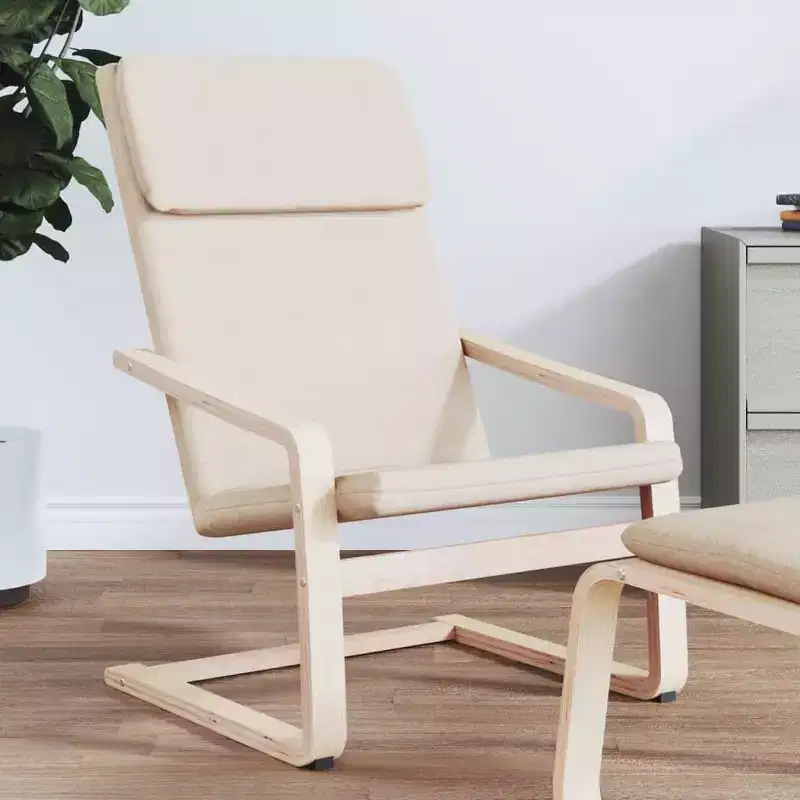 vidaXL Chair Accent Armchair Relaxing Seating Office Chair Furniture Fabric - Cream