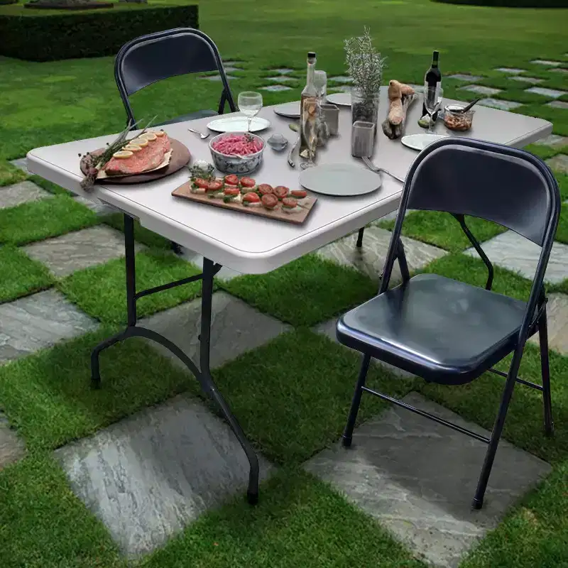 29.52" Vinyl Padded Folding Chair Black