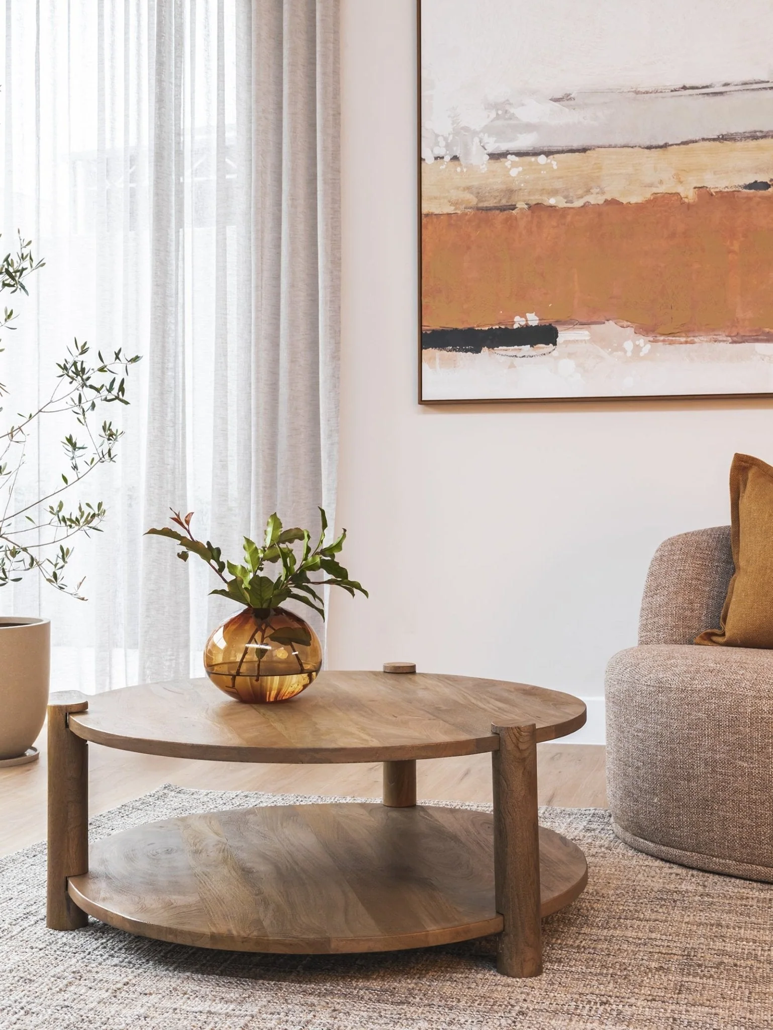 Wood Coffee Table for Living Room