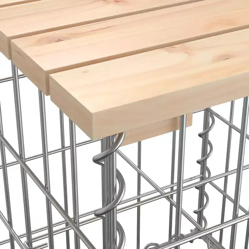 Garden Bench Natural Wood and Silver