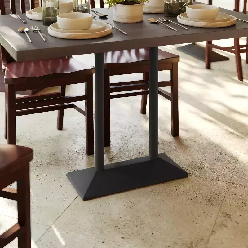 Flash Furniture Palis Indoor/Outdoor Dining Height Double Column Table Base for 30 x 48 Table Tops