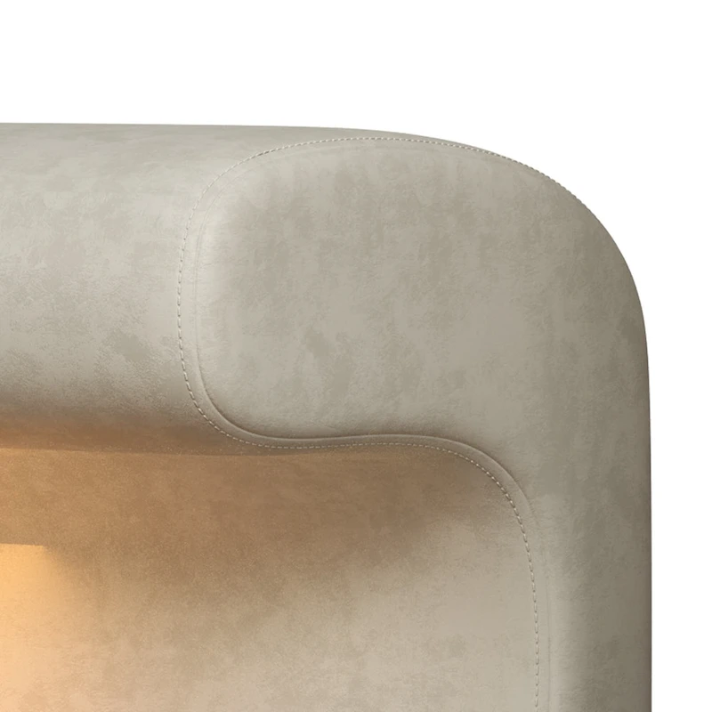 37W Entryway Bench Leather Upholstered Ottoman with LED