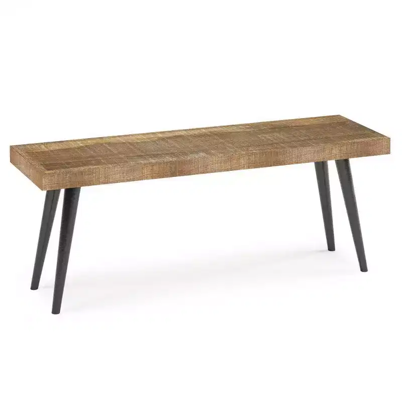 Solid Mango Wood Bench Distressed Natural