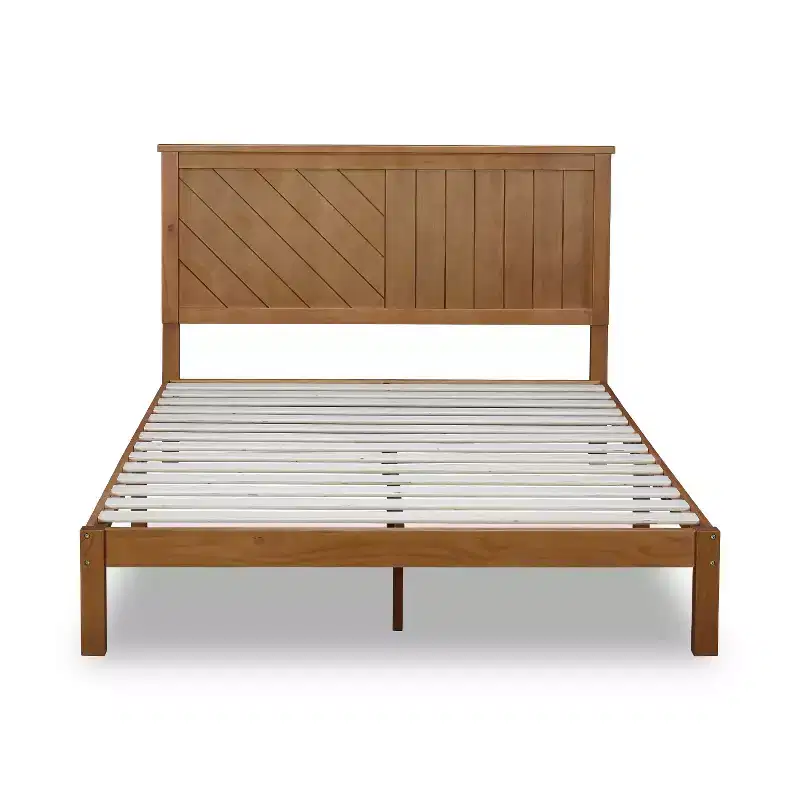 12 Inch Solid Wood Platform Bed Frame with Wooden Slats, Queen