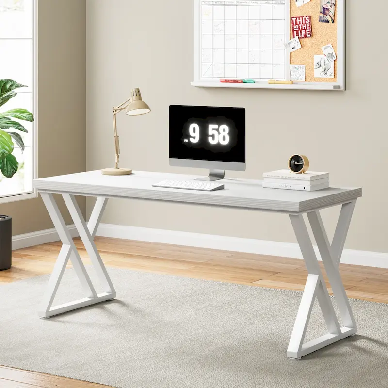 55-Inch Computer Desk with Z-Shape Metal Legs