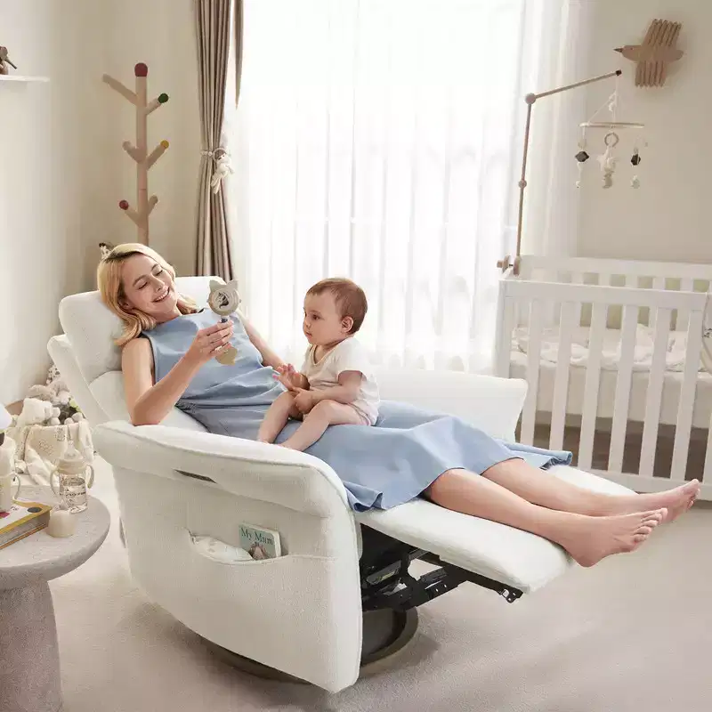 Spruce & Spring Power Swivel Recliner Chair Triple-Motor Nursery Glider