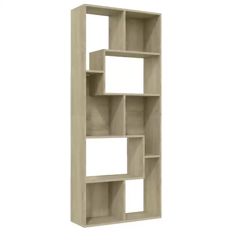 vidaXL Book Cabinet Sonoma oak Engineered wood Medium Book Cabinet