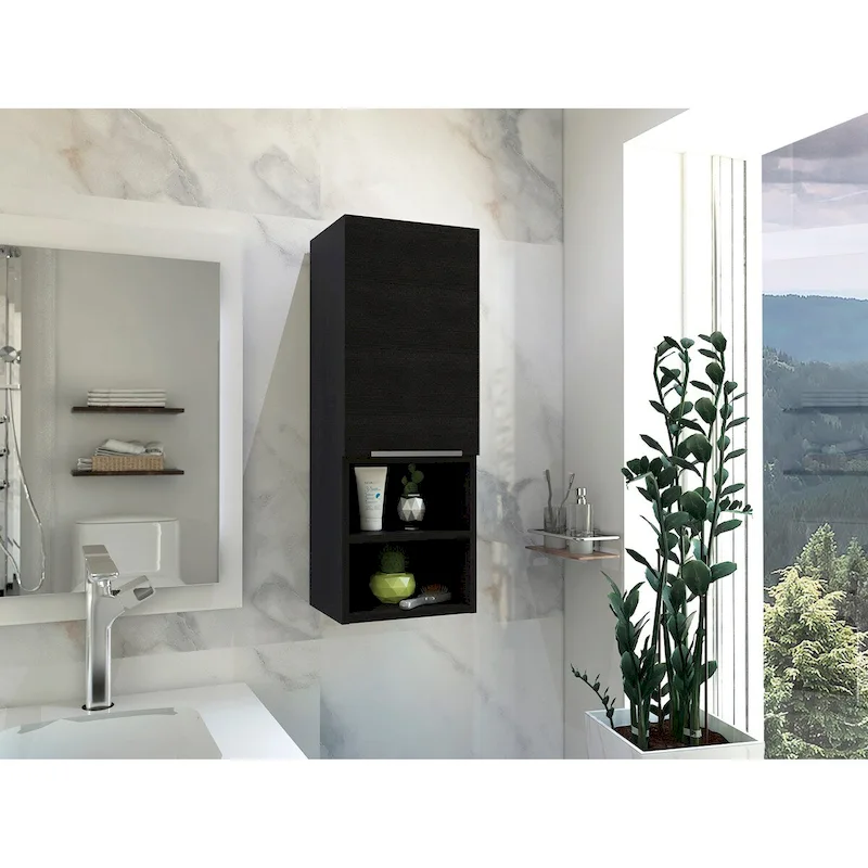 Mila Bathroom Cabinet, Two Internal Shelves, Two External Shelves, Single Door -White
